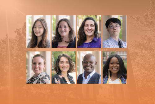 headshots of 8 PhD Candidates